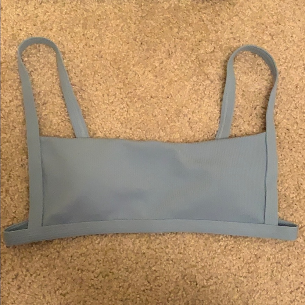ADORABLE light blue box bikini top